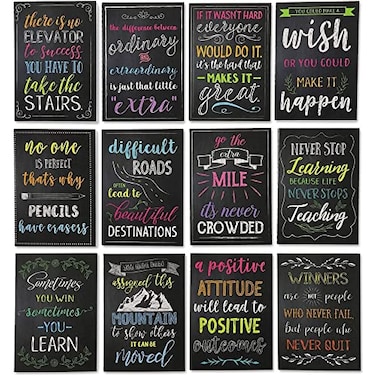 Paper Junkie 12Pack Mini Mindset Inspirational Notebooks 35 x 5 In Black Softcover Growth Mindset Motivational Quotes Pocket Journal for Students Employees Office School Supplies