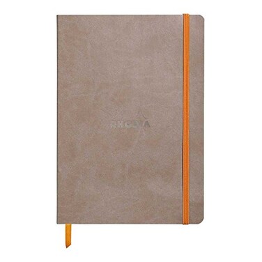 Rhodia Rhodiarama SoftCover Notebook 80 Dots Sheets 6 x 8 14 Taupe Cover