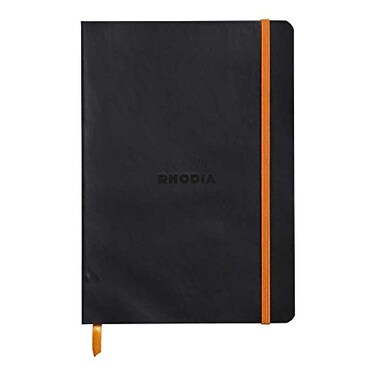 Rhodia Rhodiarama SoftCover Notebook 80 Dots Sheets 6 x 8 14 Black Cover