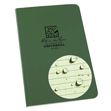 Rite in the Rain Weatherproof Soft Cover Notebook 4625 x 725 Green Cover Universal Pattern No 974