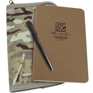 Rite In The Rain Weatherproof Tactical Field Kit MultiCam CORDURA Fabric Cover 4625 x 725 Tan Tactical Notebook Weatherproof Pen No 980MKIT