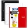 Five Star Spiral Notebooks Study App 3 Pack 1 Subject College Ruled Paper Pockets 100 Sheets Home School Supplies for College Student or K12 11 x 812 Black White Red 73055
