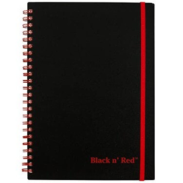 Black n' Red Black n Red Notebooks Business Journals 3 Pack 814 x 578 70 Sheets Ruled Optik Paper Scribzee App Flexible Poly Cover Wirebound Black 400161061