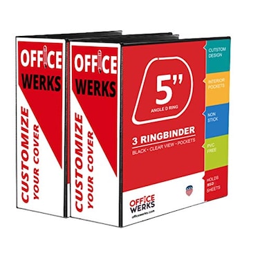 Performore ExtraLarge 3Ring Binder HeavyDuty 5Inch DRing Office Organizer Crystal Clear Overlay View Binder ArchivalGrade Legal Storage Holds 950 Sheets Interior Pockets Pack of 2