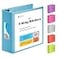 Enday 3 Inch Binder 3 Ring Binders Blue Slant DRing 3 Clear View Cover with 2 Inside Pockets Heavy Duty Colored School Supplies Office and Home Binders