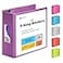 Enday 3 Inch Binder 3 Ring Binders Purple Slant DRing 3 Clear View Cover with 2 Inside Pockets Heavy Duty Colored School Supplies Office and Home Binders