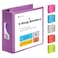 Enday 3 Inch Binder 3 Ring Binders Purple Slant DRing 3 Clear View Cover with 2 Inside Pockets Heavy Duty Colored School Supplies Office and Home Binders