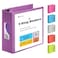 Enday 3 Inch Binder 3 Ring Binders Purple Slant DRing 3 Clear View Cover with 2 Inside Pockets Heavy Duty Colored School Supplies Office and Home Binders