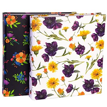 Saderoy Floral 3 Ring Binder with 1 Rings Holds 85 x 11 Letter Size 200 Sheet Capacity Cute Decorative Hardcover Binder for Office School Home 2 Packal