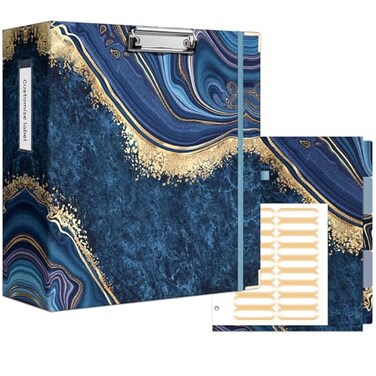 Ospelelf 3 Ring Binder for Letter Size Paper with 5 Tab Dividers 3 Inch Ring 44 Inch Spine Blue Large Binder with Clip for School and Office Supplies