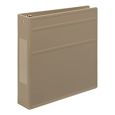 Carstens 2Inch Heavy Duty 3Ring Binder Side Opening Sand Durable Plastic Precision NoGap Rings Waterproof Covers No Pockets Holds 300 LetterSized Sheets BPAFree Made in USA 58253R