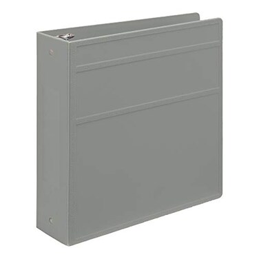 Carstens 3Inch Heavy Duty 3Ring Binder Side Opening Ash Gray Durable Plastic Precision NoGap Rings Waterproof Cover No Pockets Holds 400 US Letter Sheets BPAFree Made in USA 17423R