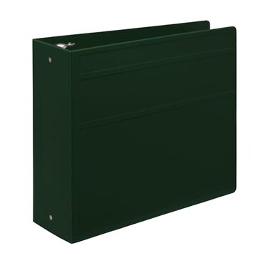 Carstens 4Inch Heavy Duty 3Ring Binder Side Opening Forest Green Durable Plastic Precision NoGap Rings Waterproof Cover No Pockets Holds 600 US Letter Sheets BPAFree Made in USA 18503R