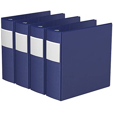 Davis Group HeavyDuty 3Inch Binder Notebook Large 3Ring Binder for School Office or Home Pack of 4 Blue