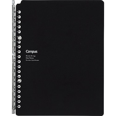 Kokuyo Campus Smart Ring Binder A5 Black Refillable Binder Notebook 20 Holes with 10 Extra LooseLeaf Paper Up to 25 Filler Papers for Work Study Japan Import RUSP131D