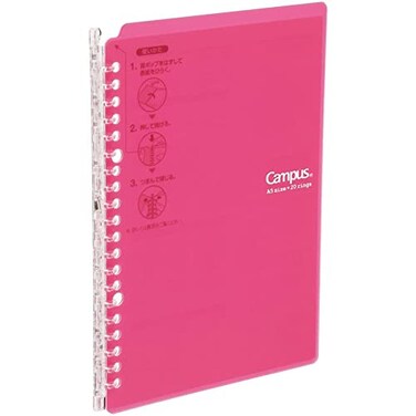 Kokuyo Campus Smart Ring Binder B5 Pink Refillable Binder Notebook 26 Holes with 10 Extra LooseLeaf Paper Up to 25 Filler Papers for Work Study Japan Import RUSP700P