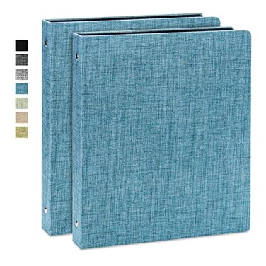 Vienrose 3 Ring Binder 1 Inch Round Rings with Linen Fabric Cover Fits 85 x 11 Inch Paper Durable Organizer for School Office Home Recipes 2 PackBlue