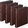 Yexiya 4 Pcs Vintage Hardback 3 Ring Binder Planner Portfolio Leather Round Ring Binder Organizer Holds 200 Sheets with 2 Inner Pockets 13 x 10 Inch15 InchBrown