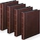 Yexiya 4 Pcs Vintage Hardback 3 Ring Binder Planner Portfolio Leather Round Ring Binder Organizer Holds 200 Sheets with 2 Inner Pockets 13 x 10 Inch15 InchBrown