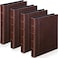 Yexiya 4 Pcs Vintage Hardback 3 Ring Binder Planner Portfolio Leather Round Ring Binder Organizer Holds 200 Sheets with 2 Inner Pockets 13 x 10 Inch15 InchBrown