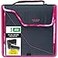 Five Star Zipper Binder 3 Inch 3Ring Binder with D Rings Removable Padded Case 5Tab Expanding File and MultiUse Strap 850 Sheet Capacity NavyPink 292960D