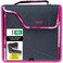 Five Star Zipper Binder 3 Inch 3Ring Binder with D Rings Removable Padded Case 5Tab Expanding File and MultiUse Strap 850 Sheet Capacity NavyPink 292960D