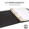 Samsill Classic Collection Leather 3 Ring Binder Executive Presentation Portfolio 15 Inch Holds 325 Sheets Brass Round Ring Black