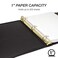 Samsill Leather Binder Classic Collection 3 Ring Executive Presentation Portfolio 1 Inch Holds 200 Sheets Brass Round Ring Black