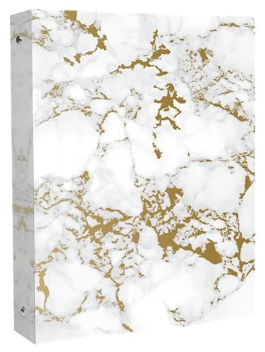 bloom daily planners 1Inch 3 Ring Binder for School Office Home Decorative 1 Binder Organizer for Standard Letter Size Paper 10 x 115 Gold Marble