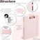 Etzul Hardcover 3 Ring 1 inch Leather Binder Letter Size Binder Dividers with Tabs PVC Zipper Pouch Professional Organizer Faux Rose Pink Leather