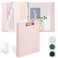 Etzul Hardcover 3 Ring 1 inch Leather Binder Letter Size Binder Dividers with Tabs PVC Zipper Pouch Professional Organizer Faux Rose Pink Leather