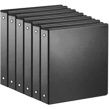 SUIN 1inch 3 Ring Binder with 2 Interior Pockets 1Durable Binders Holds US Letter Size 85 x 11 Paper Versatile Binders for Office Home and School Use 6 Pack Black