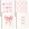 ReliThick 4 Pcs Letter Size Cute Bow 3 Ring Binder 1 Inch Round Ring with Interior Pockets Decorative Cute Binders Clipboard Binder Coquette School Supplies for School OfficePink