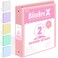 Sooez BinderX Extra Durable 3 Ring Binder Round Ring 2 Inch Binders Fits 450 Sheets of 85x11 Paper Customizable View Cover with Inside Pockets Cute 2 Binder School Supplies for Girls Pink