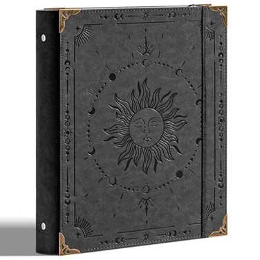 Ovesmusl PU Leather 3 Ring Binder 1 Inch Round Ring Binder Holds 200 Sheets 85x11 Letter Size Paper Wedding Family History Notebook Cover Loose Leaf Organizer Black