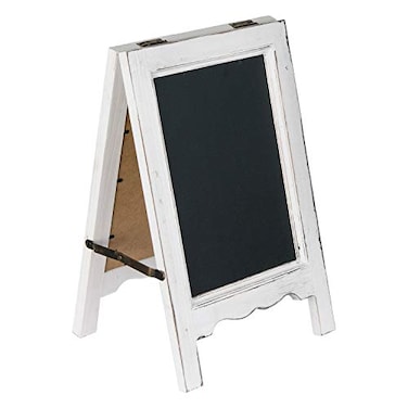 VERGOODR 15 inch Mini Tabletop Wooden AFrame DoubleSided Slate Chalkboard Sign Easel for Business White