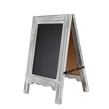 VERGOODR 15 inch Mini Tabletop Wooden AFrame DoubleSided Slate Chalkboard Sign Easel for Business Gray