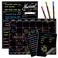 JJPRO Magnetic Chalkboard Monthly Calendar Weekly Meal Planning Blackboard Combo Set with Neon Bright Liquid Chalk Markers Bonus Grocery List and Notepad Blackboard for Refrigerator Included