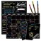 JJPRO Magnetic Chalkboard Monthly Calendar Weekly Meal Planning Blackboard Combo Set with Neon Bright Liquid Chalk Markers Bonus Grocery List and Notepad Blackboard for Refrigerator Included