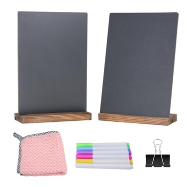 NEWNEWSHOW 87x12 Inch Double Sided Chalkboard Signs Erasable Message Blackboard with Wood Base for Shop Wedding Kitchen Home Party Decoration 2 Pack 87x12