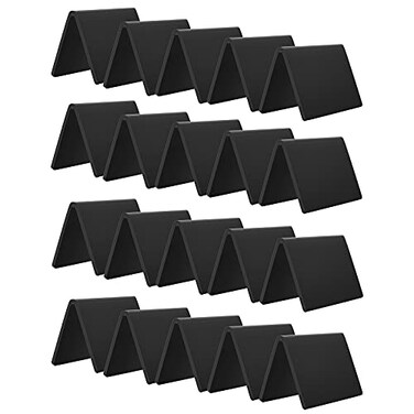 AITEE 20 Pack Acrylic Mini Chalkboard Sign Black Mini Tabletop Chalkboard Signs Small Tent Chalkboards Blackboard for Weddings Birthday Parties Message Board Signs Buffet Bakery and Retail Label