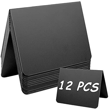 Thyores 12 Pack 4x3Mini Chalkboard Signs for Chalk Sign Easy to Write and Wipe Out Food Labels Buffet Party Tables Wedding Bakery Small Chalkboard Sign