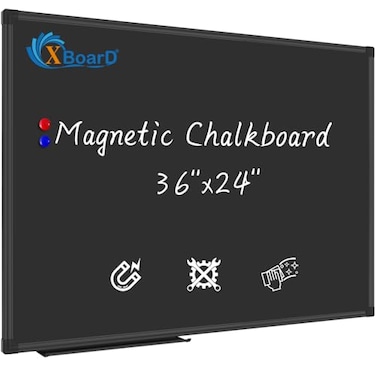 XBoard Magnetic Chalkboard Blackboard 36 x 24 Chalkboard Signs with Black Aluminium Frame Pin Collections