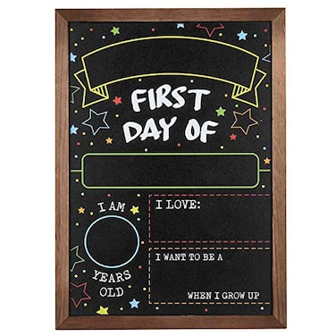 GSM Brands First Day Last Day of School Chalkboard Double Sided Sign with Frame 14 x 10
