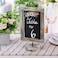MyGift Set of 3 Tabletop Chalkboard Sign with Torched Wood Frame and Round Base Decorative Wedding Table Place Card Signage Rustic Small Kitchen Countertop Memo Board
