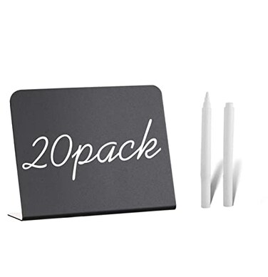 Doloburn 20 Pack Mini Chalkboard Signs 4x3 Food Party Table Signs Wedding Bakery