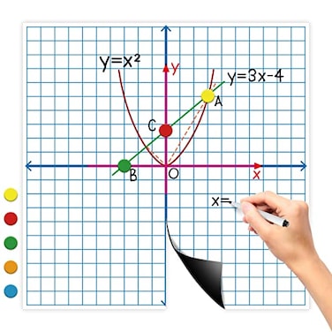 Aizweb Giant Magnetic XY Coordinate Dry Erase Grid26 x 26 Graph Board for School Classroom SuppliesMagnetic Whiteboard with CountersMath Manipulatives for Teacher Education
