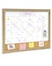 TORASO Dry Erase Calendar Whiteboard for Wall Small Combination Magnetic Dry Erase White Board Bulletin Board 13 x 17 Rustic Brown Frame CalendarCork Combo BoardRB3343