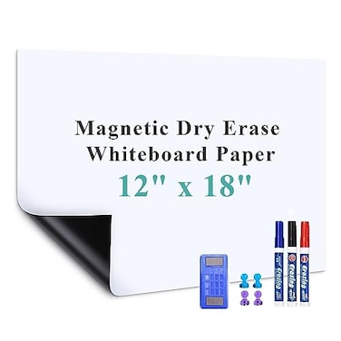 Warasee Small SelfAdhesive Whiteboard Sticker 12 x 18 Magnet Receptive Dry Erase Wall Decal No Ghosting Memo Board for Kitchen Cabinet Locker Desk Peel Stick to Do List