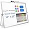 Grtard Dry Erase Magnetic White Board 16x12 DoubleSided Desktop Whiteboard with Stand Portable Small Whiteboard Set Dry Erase Board for toDo Lists Planning Office Home